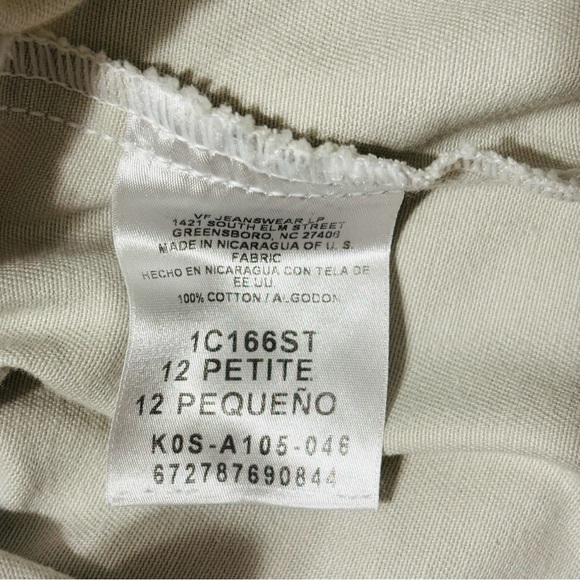 VF Jeanswear Vintage White Pull-On Elastic Waist Straight Wide Leg Pants 12P - Picture 4 of 6